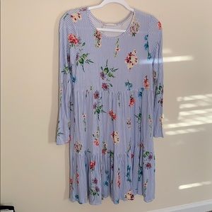 Striped and floral stretchy dress